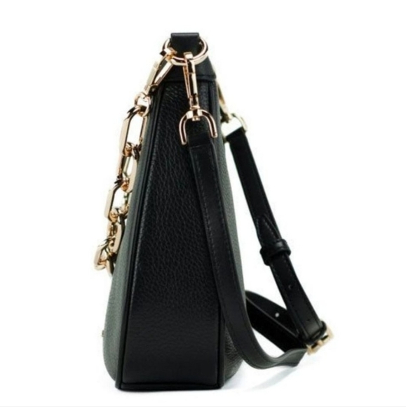 ‼️SALE‼️New Michael Kors Cora Large Pebbled Leather Chain-Link Crossbody Bag - Picture 2 of 4